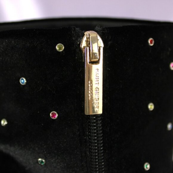 Kurt Geiger London Black Crystal Stud Platform Ankle Boots Stiletto Heels NEW - Picture 8 of 10